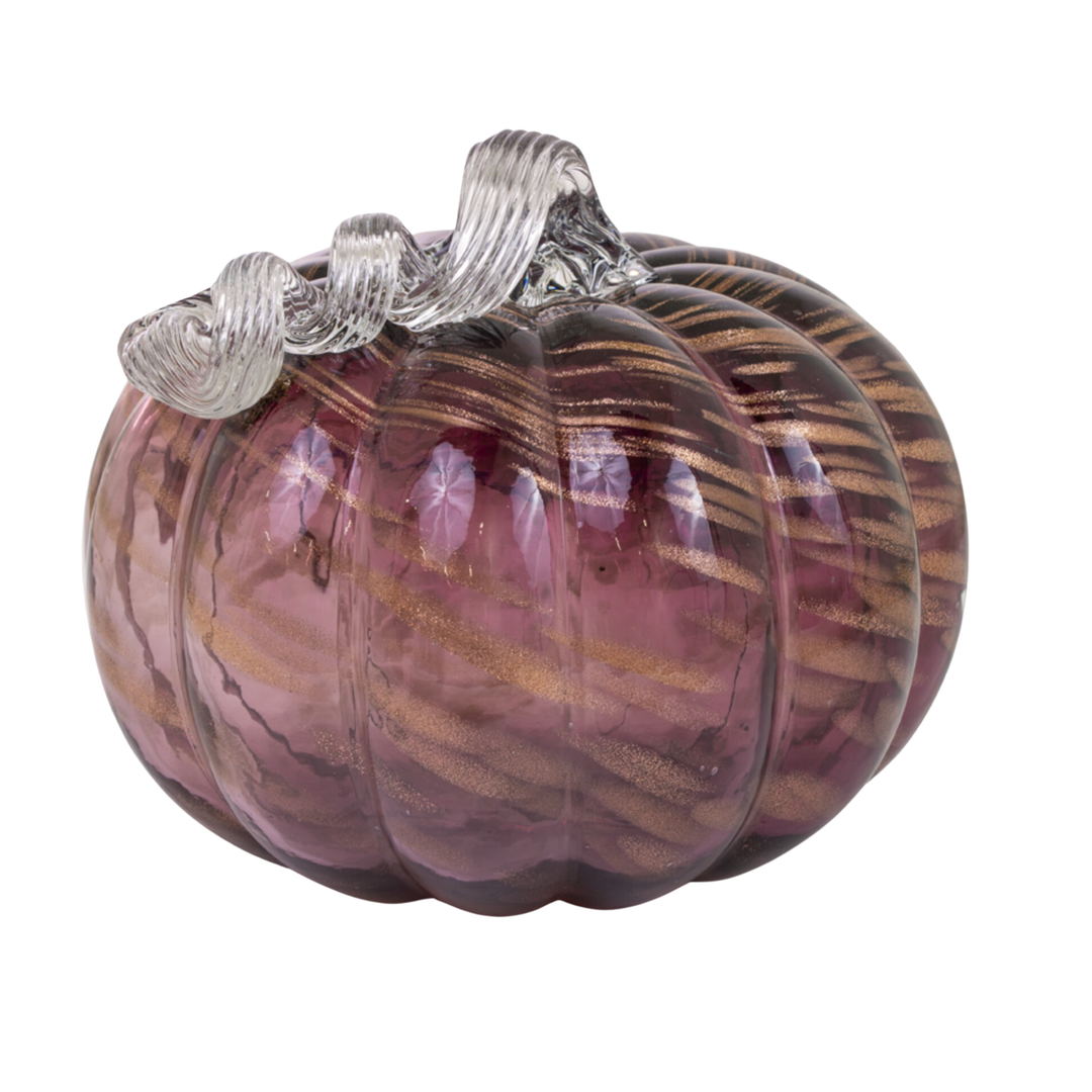 BOSTON INTERNATIONAL Small Mellow Mauve Glass Pumpkin