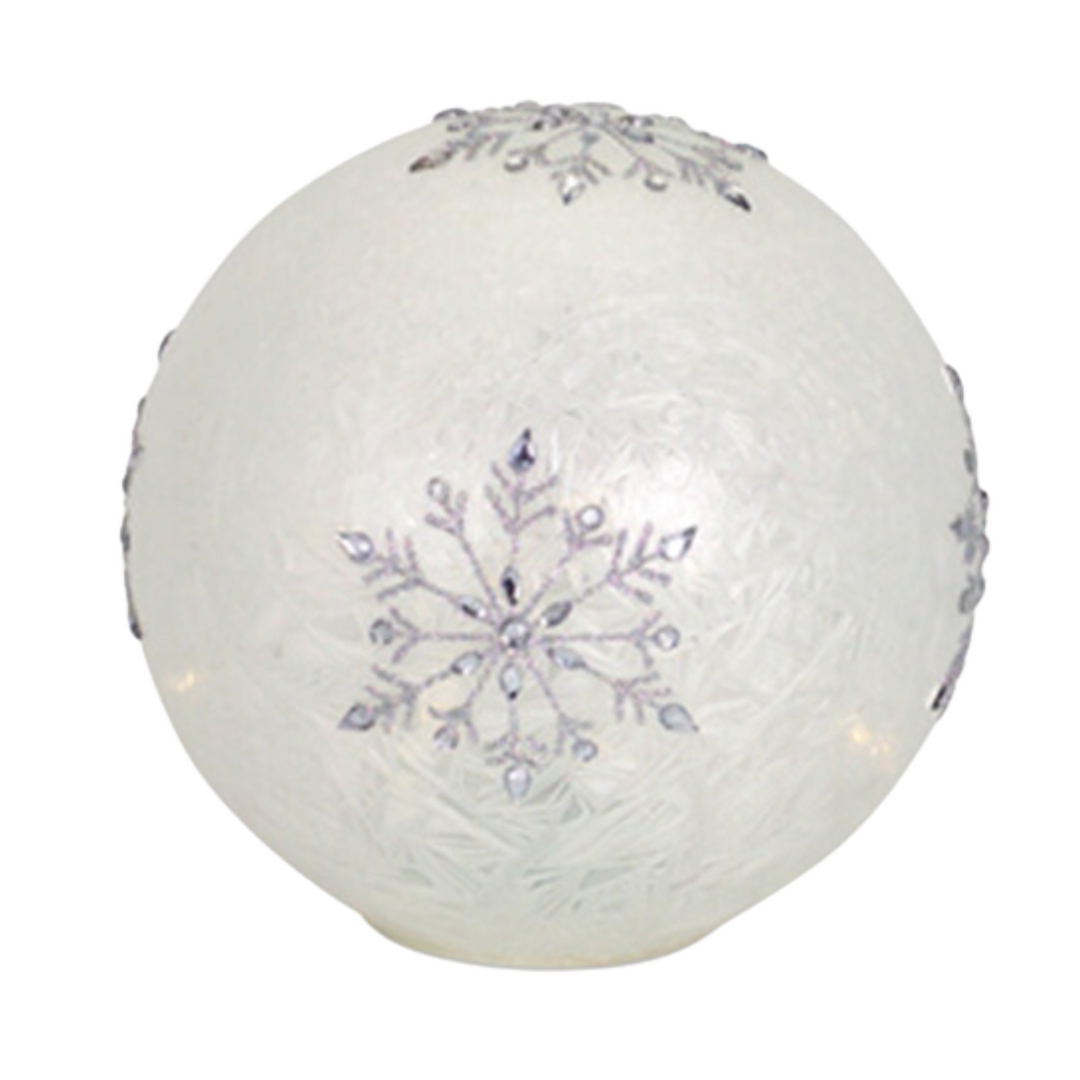 MELROSE 8" Led Snowflake Globe With 6 Hour Timer