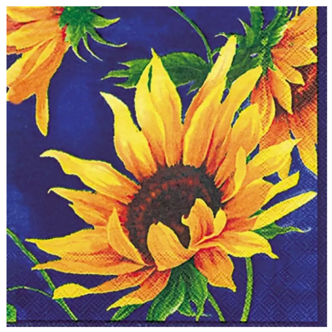 BOSTON INTERNATIONAL Sunshine Blue Sunflower Lunch Paper Napkins