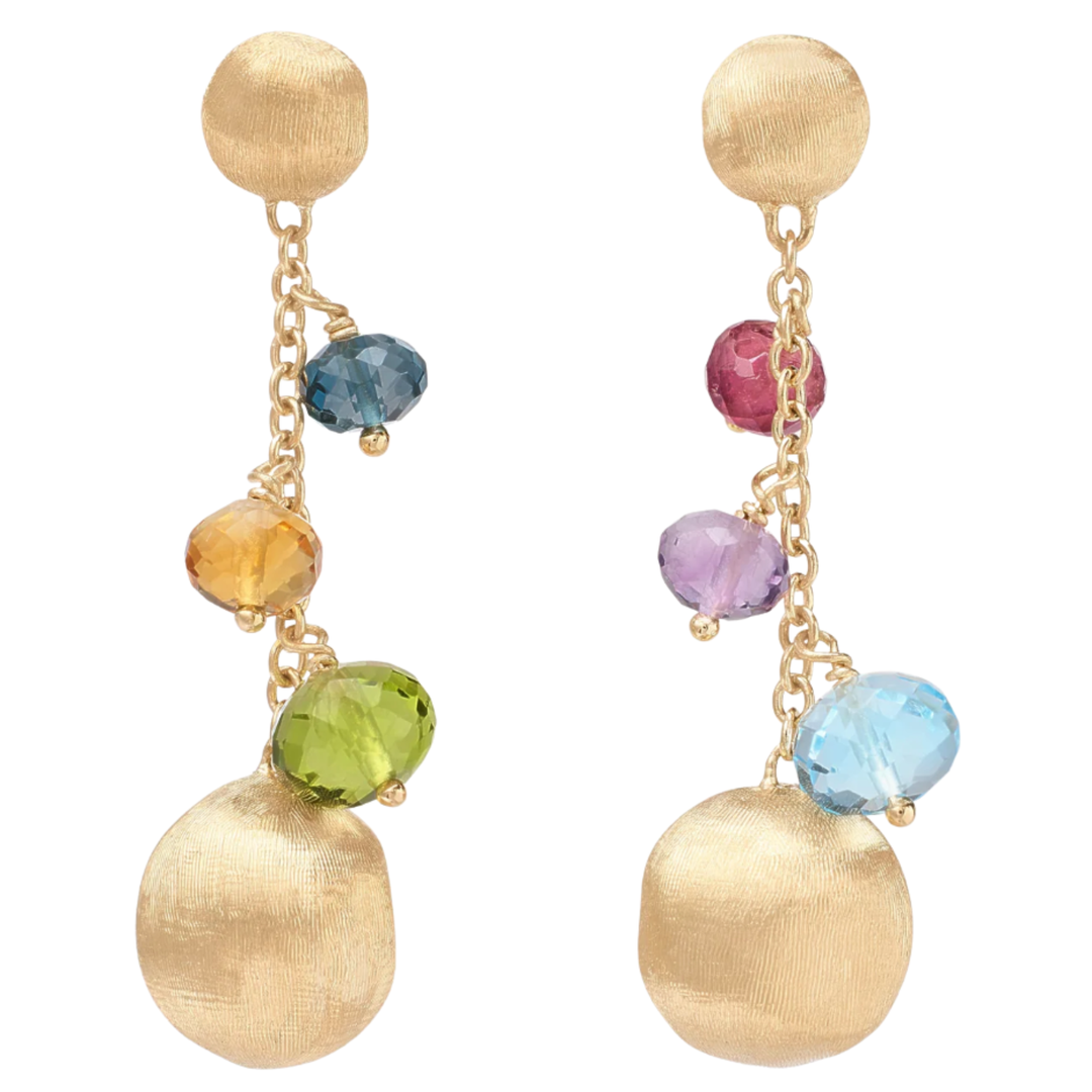 MARCO BICEGO Africa 18K Yellow Gold Mixed Gemstone Short Drop Earrings Default Title