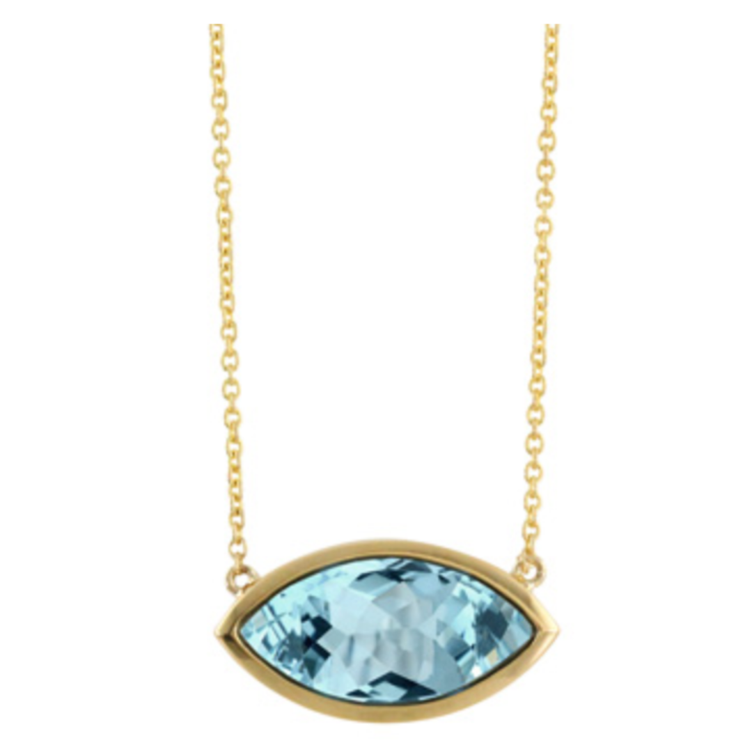 DOVES DORON PALOMA 18K Yellow Gold Necklace With Sky Blue Topaz Default Title