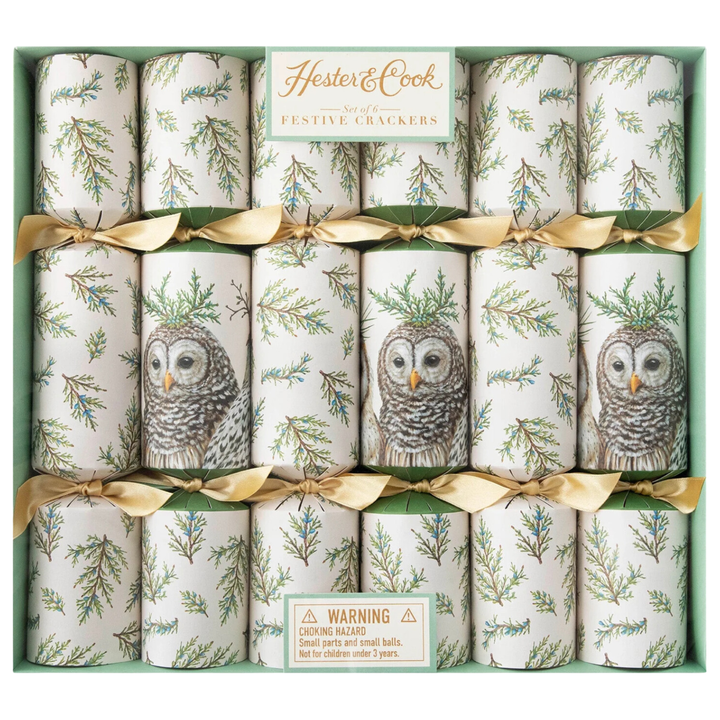 HESTER & COOK Winter Owls Crackers