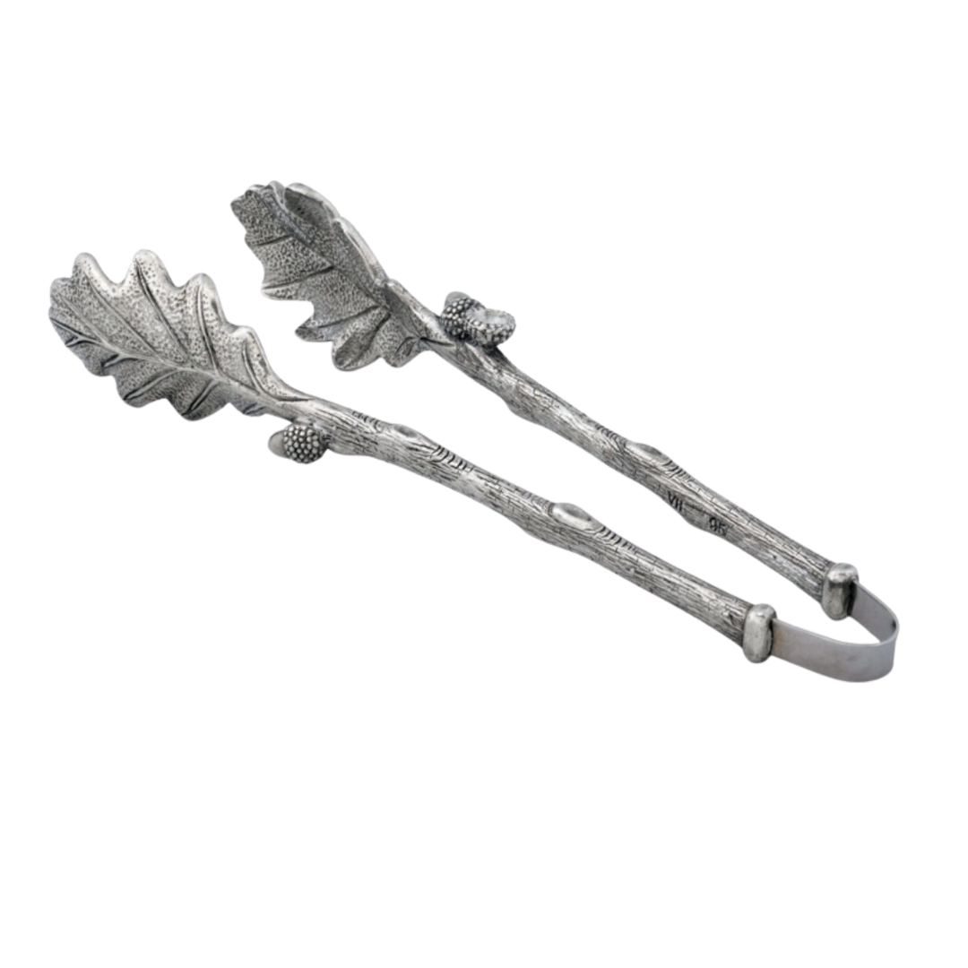 VAGABOND HOUSE Oat Leaf Pewter Ice Or Bread Tongs