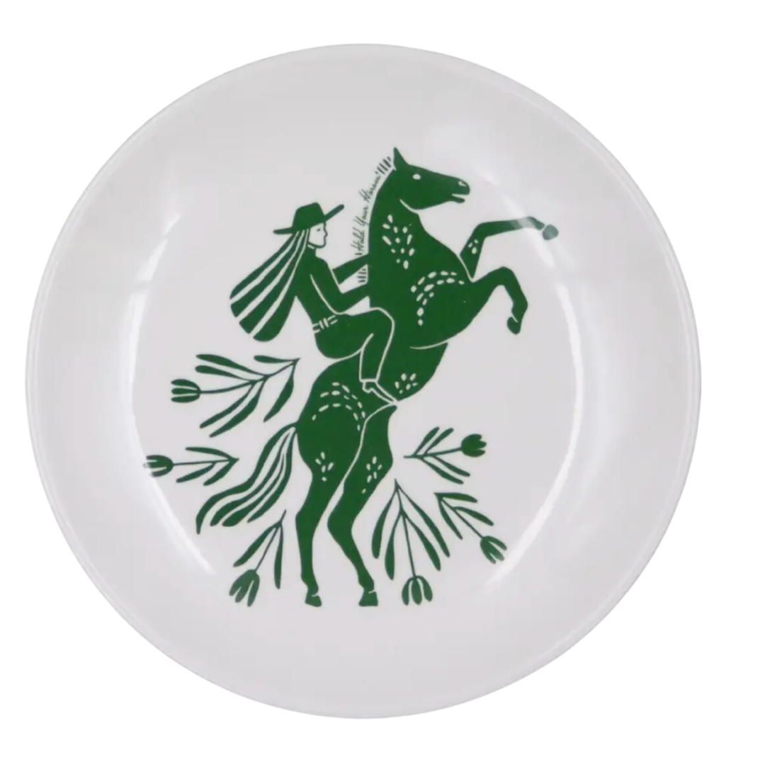 LOVEGRASS DESIGNS Hold Your Horses Melamine Medium Salad Plate