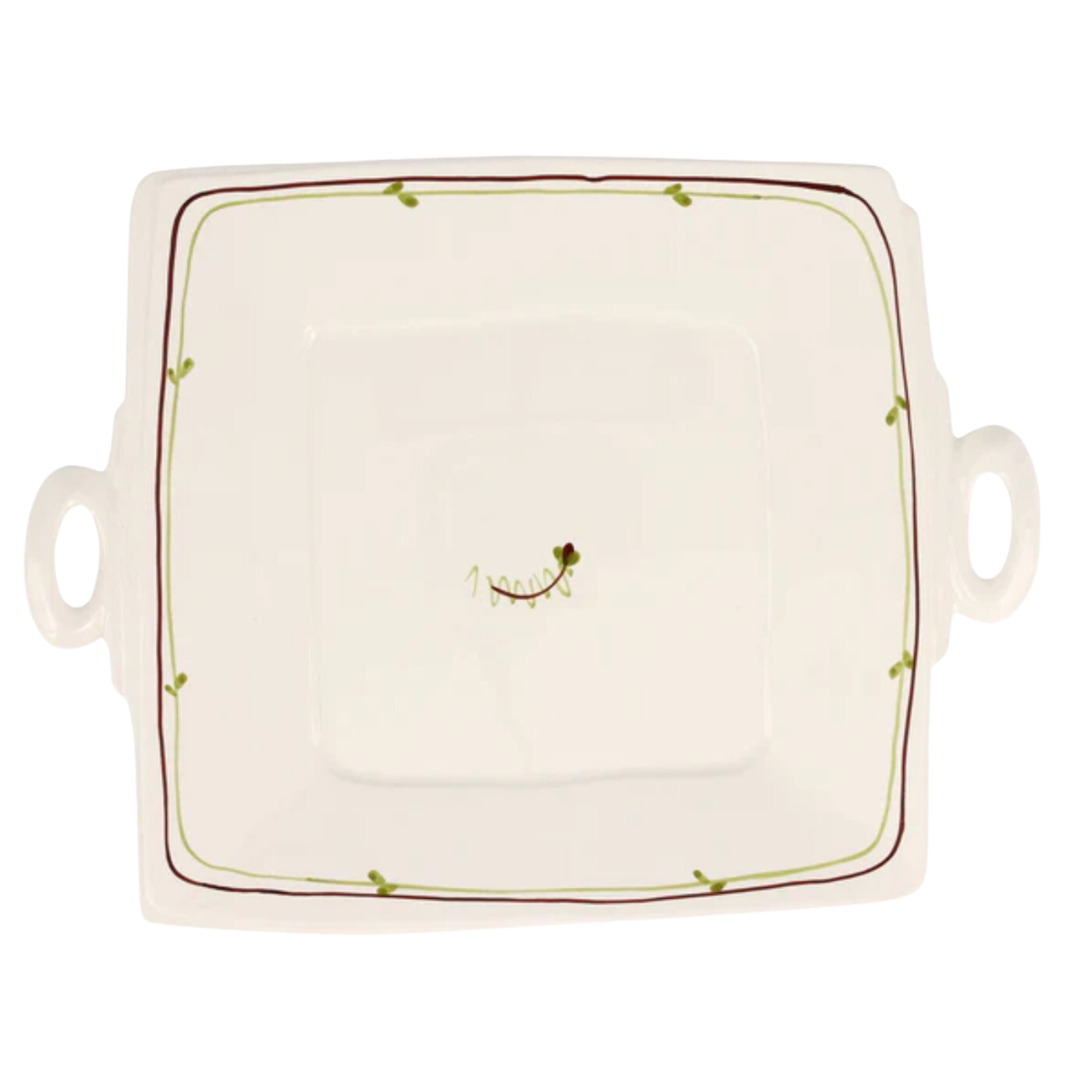 VIETRI Fiori Di Bosco Square Platter With Handles