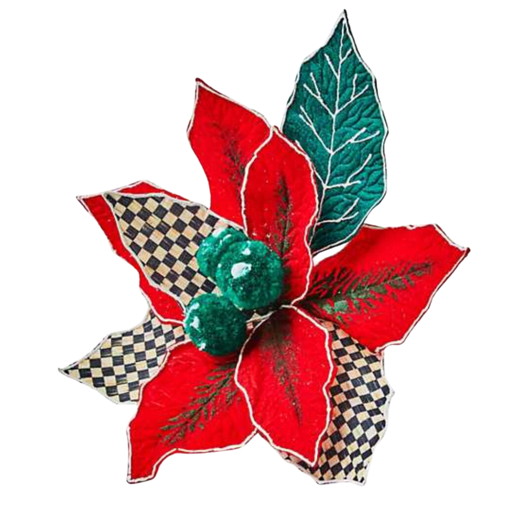 MACKENZIE CHILDS Cozy Christmas Poinsettia Clip