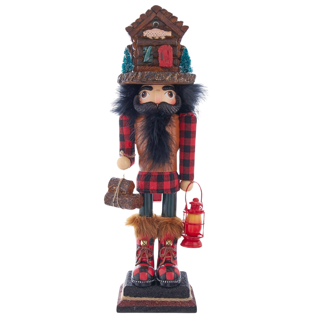 KURT ADLER Hollywood Lodge Nutcracker With Cabin Hat