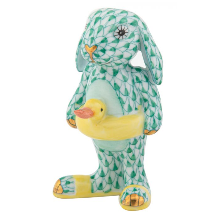 HEREND BEACH BUNNY BLUE GREEN