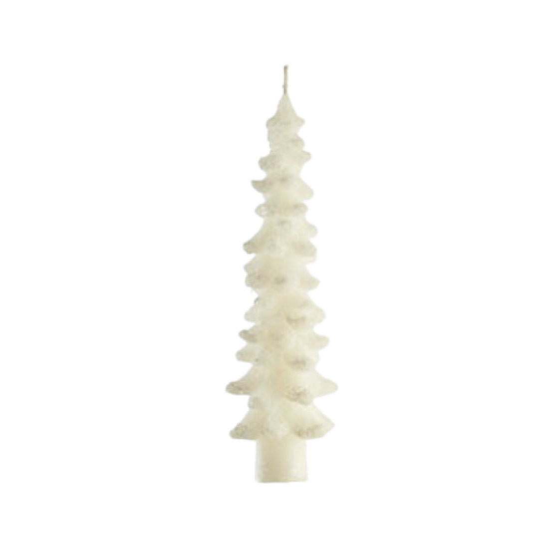 180 DEGREES Small White Christmas Tree Candle