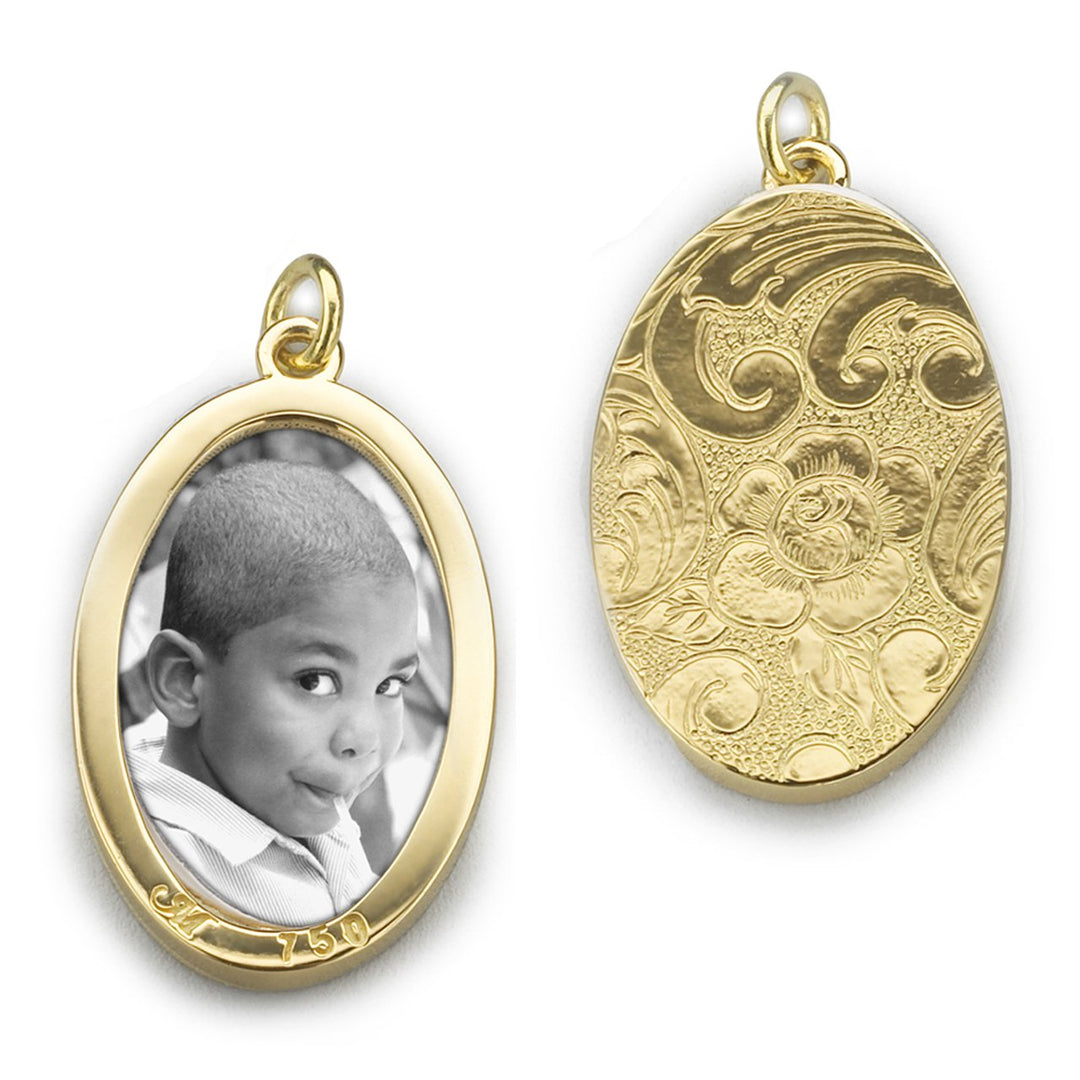 YELLOW GOLD OVAL SINGLE FLORAL IMAGE CASE
