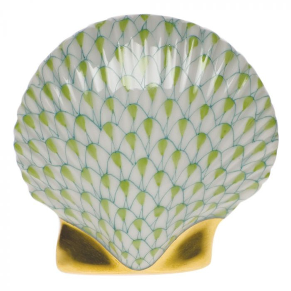 HEREND Miniature Scallop Shell KEYLIME