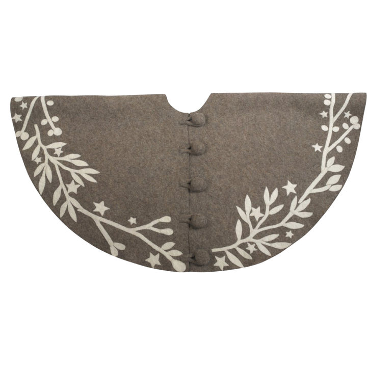 ARCADIA HOME Felt Branches And Stars Tree Skirt