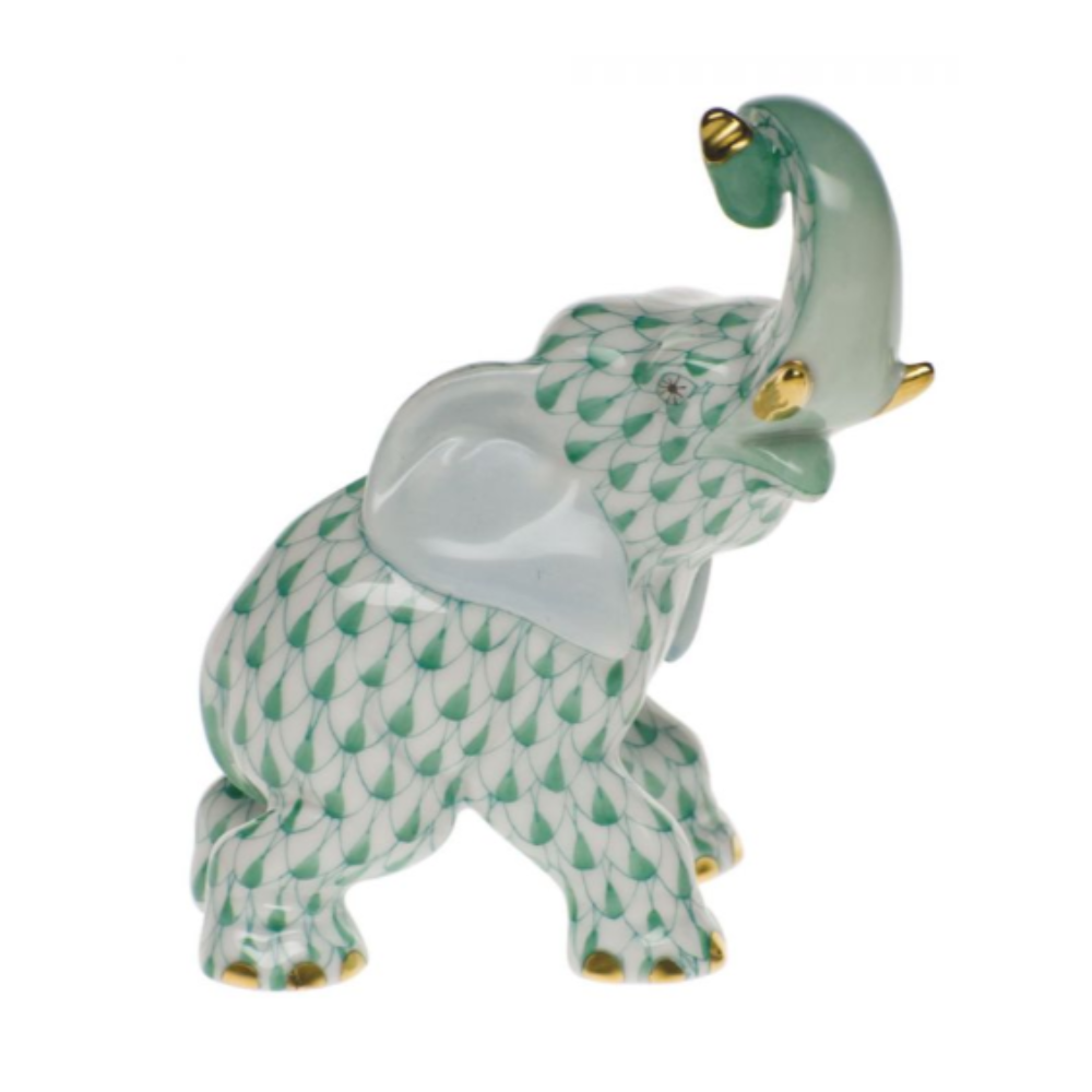 HEREND JOYFUL ELEPHANT - GREEN GREEN