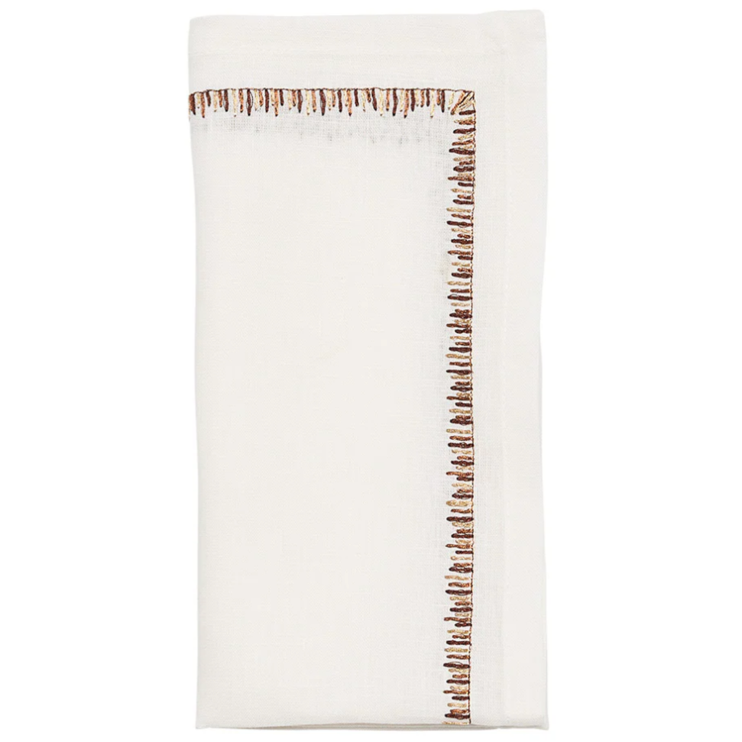 KIM SEYBERT Filiment Napkin White And Brown