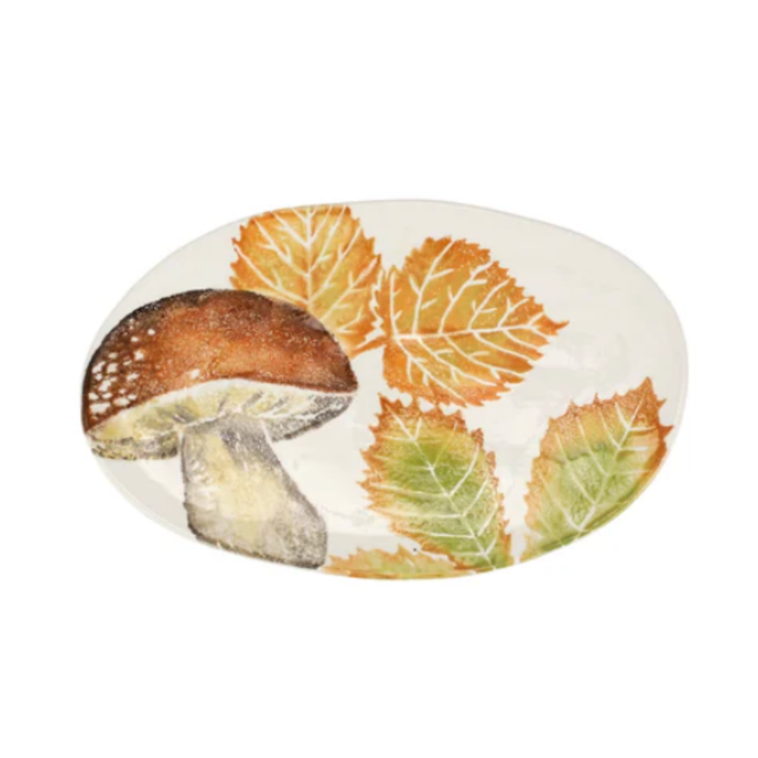 VIETRI Autuno Mushroom Small Oval Platter