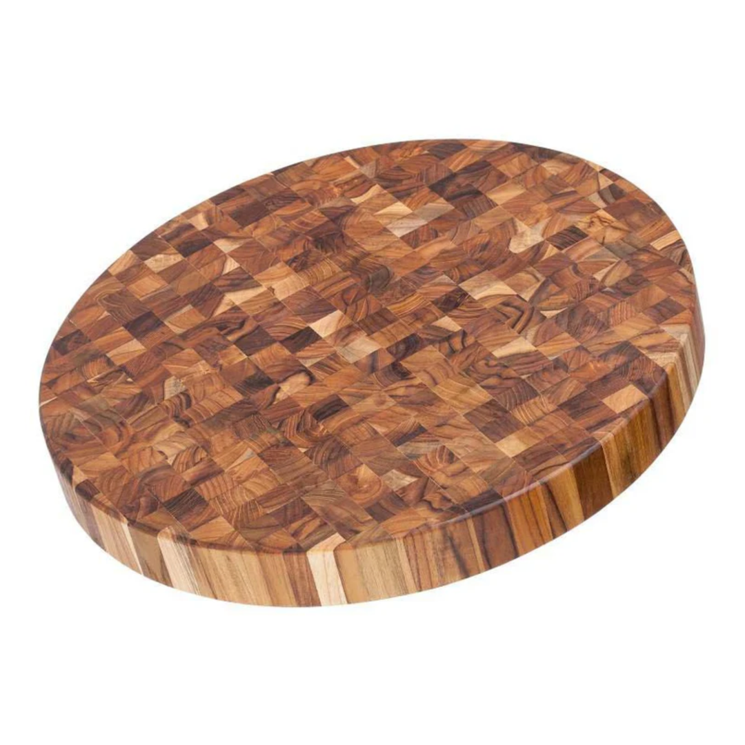 TEAK HAUS Butcher Block Circle Cutting Board