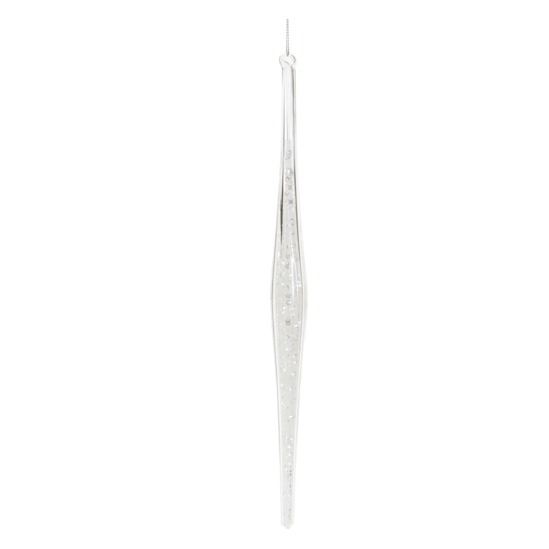 MELROSE Icicle Large Clear Glass Ornament