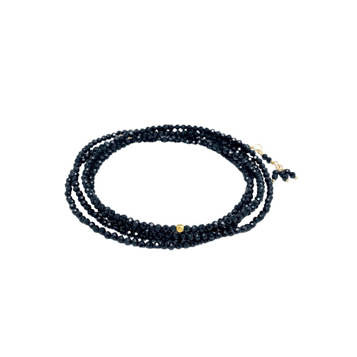 ANNE SPORTUN 18K YELLOW GOLD OPAQUE BLUE SAPPHIRE BEAD WRAP BRACELET OR NECKLACE Default Title