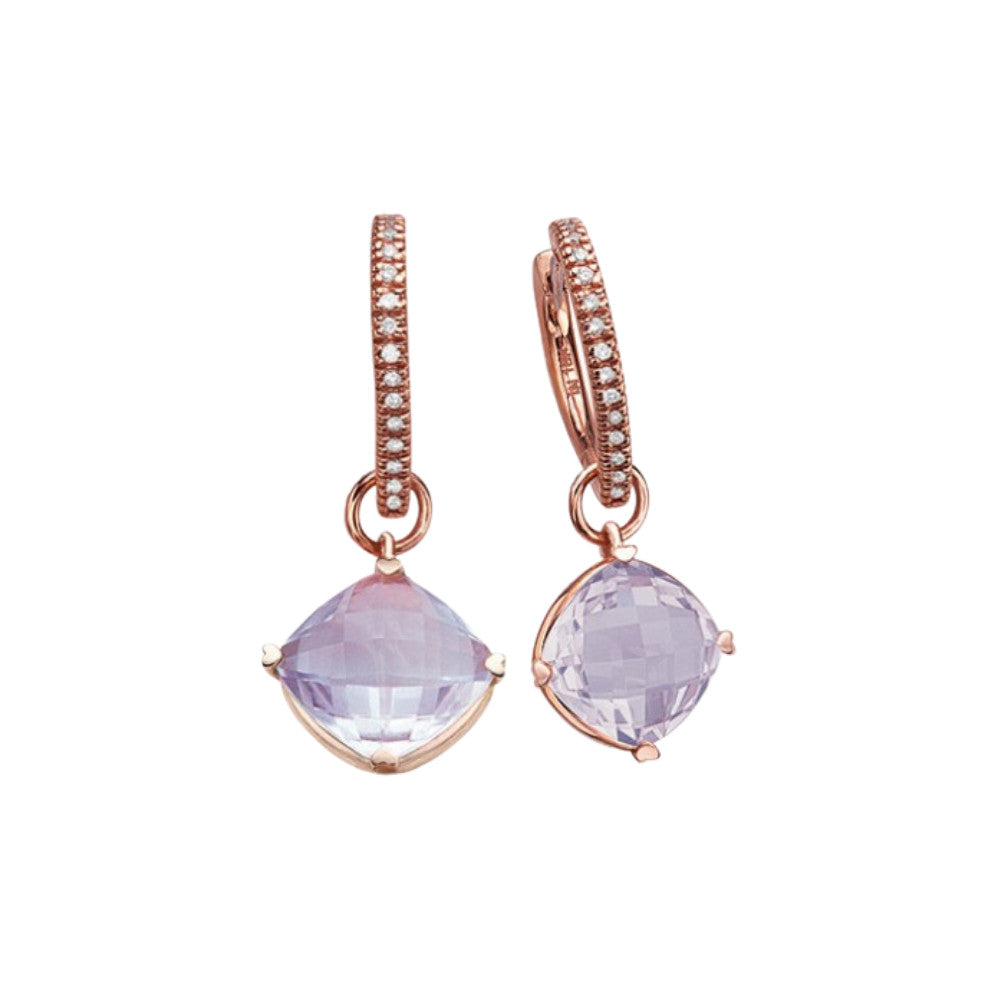 LISA NIK 18K ROSE GOLD CHALCEDONY DROP EARRINGS Default Title