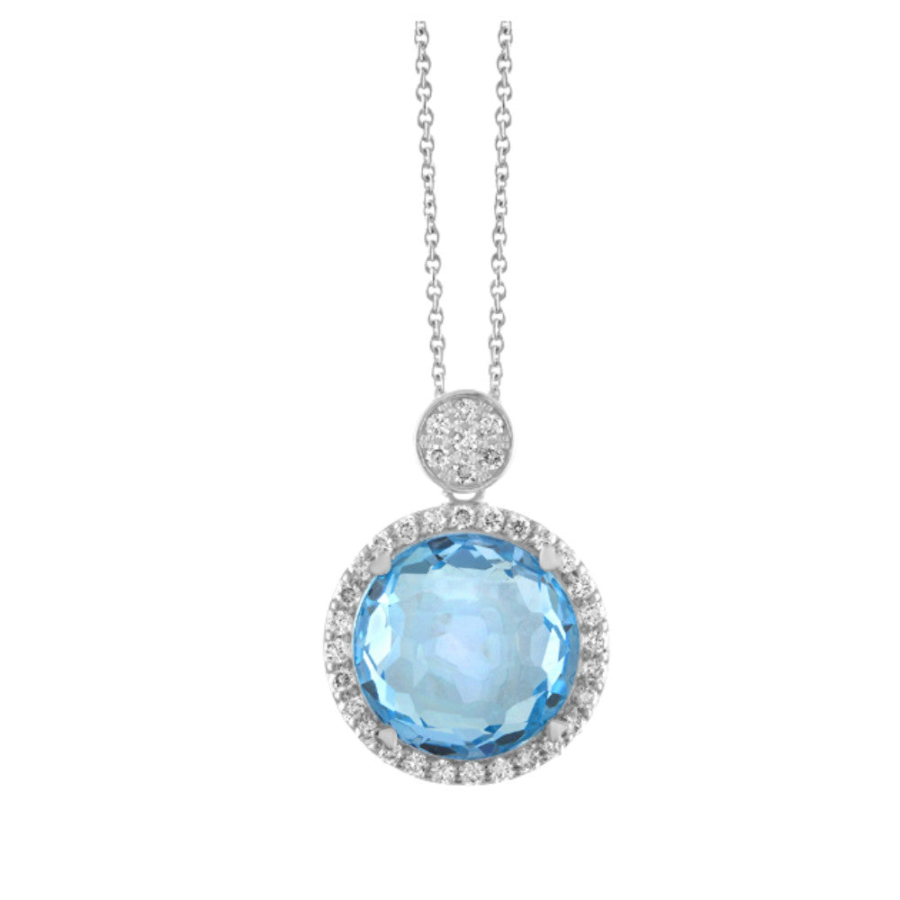 LISA NIK 18K WHITE GOLD BLUE TOPAZ NECKLACE Default Title