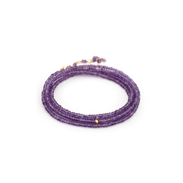 ANNE SPORTUN 18K YELLOW GOLD AMETHYST WRAP BRACELET OR NECKLACE Default Title