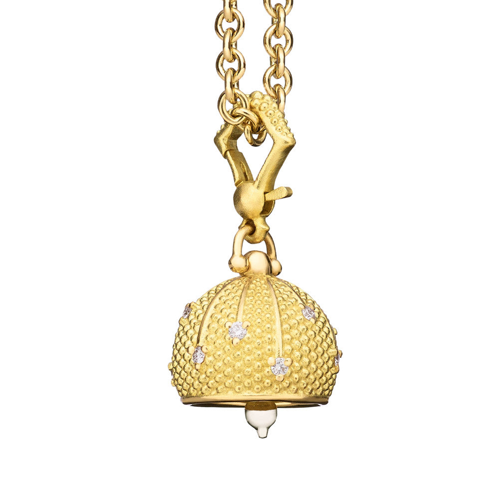 PAUL MORELLI 18K YELLOW GOLD AND 18K WHITE GOLD SEQUENCE MEDITATION BELL WITH DIAMONDS Default Title