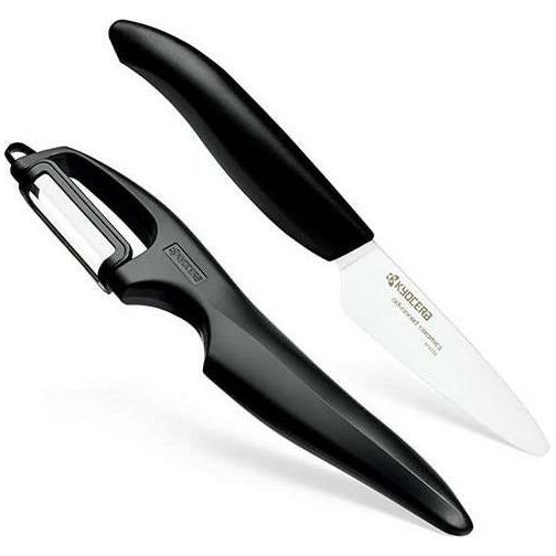 KYOCERA KYOCERA CERAMIC PAIRING KNIFE BLACK AND VERTICAL DOUBLE EDGE PEELER Default Title