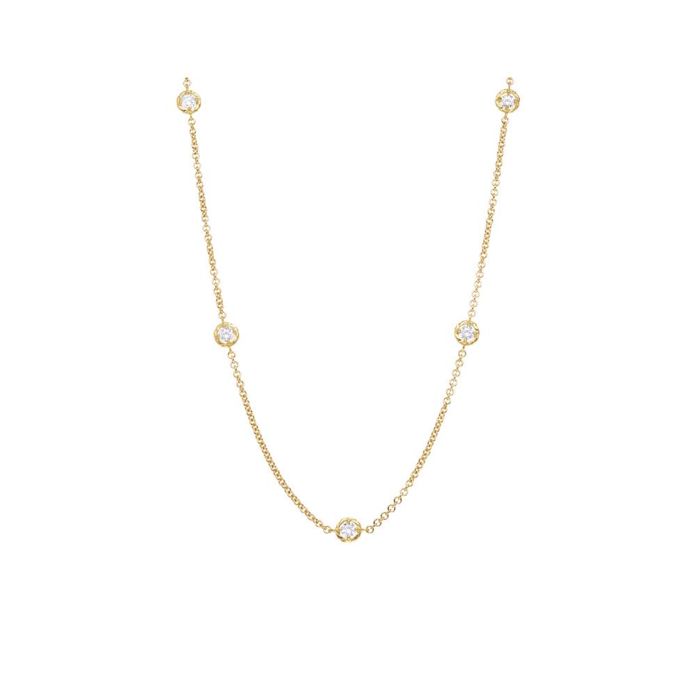 PAUL MORELLI 18K Yellow Gold 9 Round Diamond Station Necklace Default Title