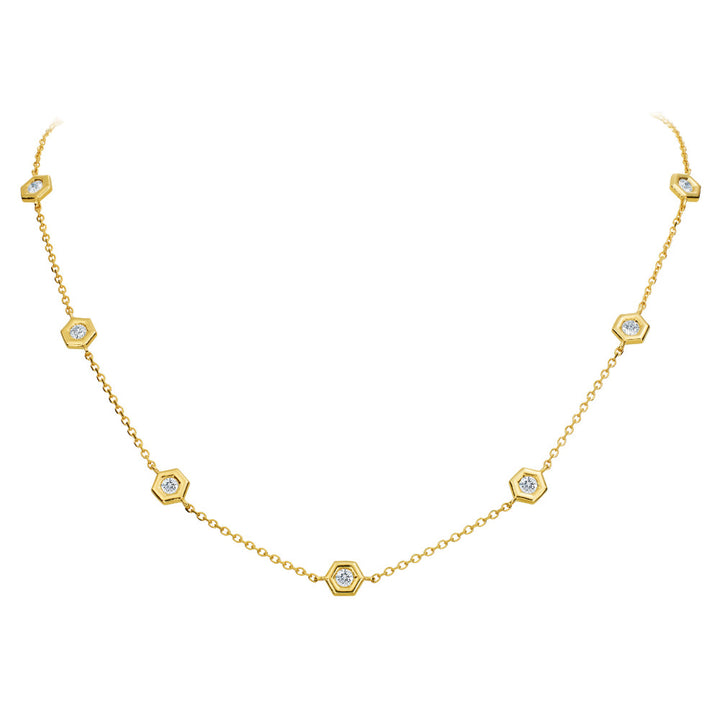 GUMUCHIAN 18K YELLOW GOLD MINI B NECKLACE W/DIAMONDS Default Title