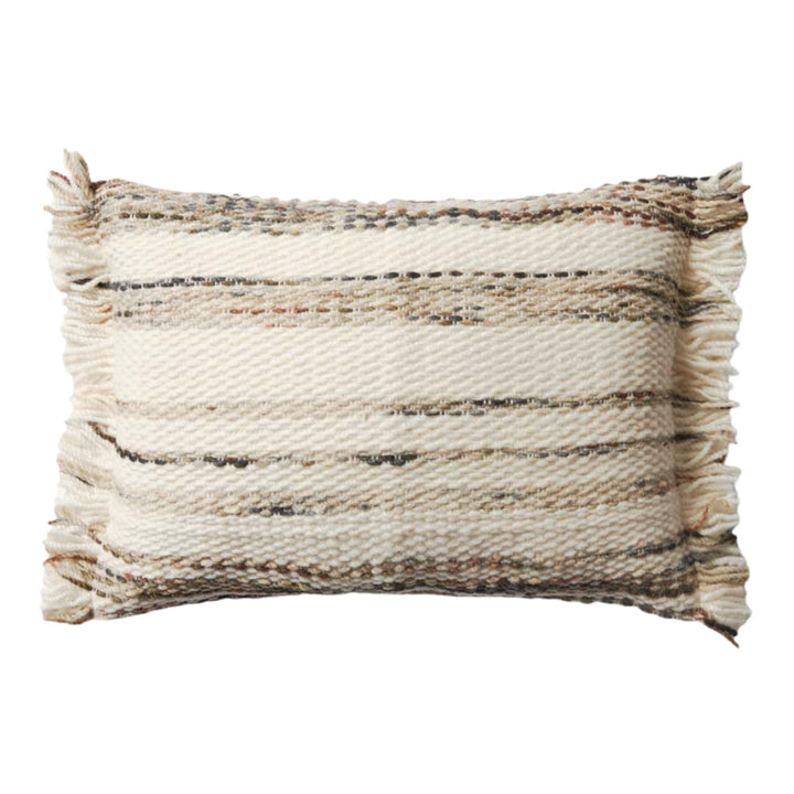 LOLOI HANDWOVEN WOOL/COTTON PILLOW 16X26 - NATURAL/MULTI Default Title