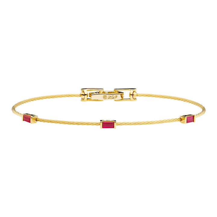 PAUL MORELLI 18K YELLOW GOLD UNITY BRACELET WITH RUBY BAGUETTES Default Title